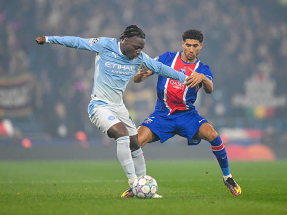 Manchester City v Paris Saint-Germain UEFA Champions League Jeremy Doku of Manchester City during the UEFA Champions League match at the Etihad Stadium, Manchester 14 10 2026 UK Newspapers OUT Copyright: xKarlxVallantinex FIL-24060-0022