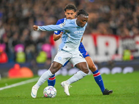 Manchester City v Paris Saint-Germain UEFA Champions League Jeremy Doku of Manchester City during the UEFA Champions League match at the Etihad Stadium, Manchester 14 10 2026 UK Newspapers OUT Copyright: xKarlxVallantinex FIL-24060-0023