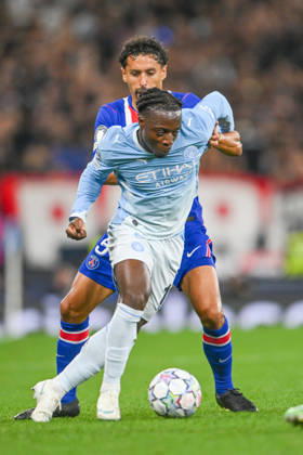 Manchester City v Paris Saint-Germain UEFA Champions League Jeremy Doku of Manchester City during the UEFA Champions League match at the Etihad Stadium, Manchester 14 10 2026 UK Newspapers OUT Copyright: xKarlxVallantinex FIL-24060-0024