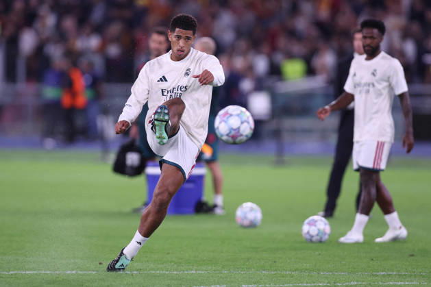 SOCCER - UEFA Champions League - AS Roma vs. Real Madrid Photo by IPA ABACAPRESS.COM89687349 - Rome, Italy — October 14, 2026: Jude Bellingham (midfielder) of Real Madrid during warm-ups before the 2026–2027 UEFA Champions League soccer match between AS Roma and Real Madrid CF at the Olympic Stadium in Rome. Rome Italy Copyright: xIPAxSport ABACAx