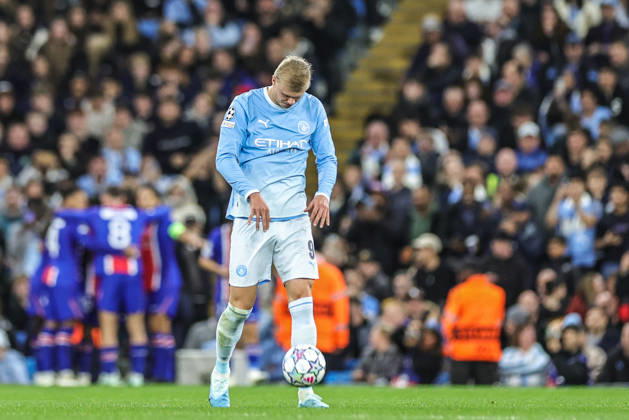 UEFA Champions League Matchday 2 of 8 Manchester City v Paris Saint-Germain Erling Haaland of Manchester City races after PSG score to make it 3-0 during the UEFA Champions League Matchday 2 of 8 match Manchester City vs Paris Saint-Germain at City of Manchester Stadium, Manchester, United Kingdom on 14 October 2026 (Photo by Mark Cosgrove News Images) Manchester City of Manchester Stadium Greater Manchester United, ManU Kingdom Copyright: xMarkxCosgrove NewsxImagesx