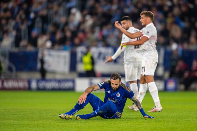 Tigran Barseghyan on the pitch disappointed during UEFA Champions league match , SK Slovan Bratislava - VFB Stuttgart , 14. october 2026, Tehelne pole Stadium, Bratislava, Slovakia Copyright: xMICHALxFAJT,ZOSPORTU.SKx MAJ_1165