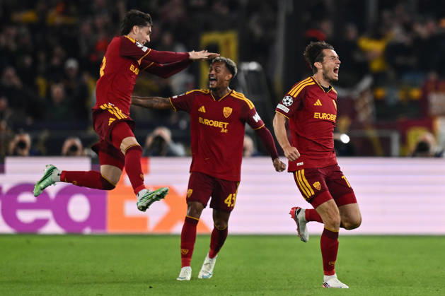 As Roma 14 10 2026 - Champions League Roma-Real Madrid foto Antonello Sammarco Image nella foto: esultanza gol Marten de Roon 