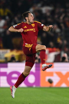 As Roma 14 10 2026 - Champions League Roma-Real Madrid foto Antonello Sammarco Image nella foto: esultanza gol Marten de Roon 