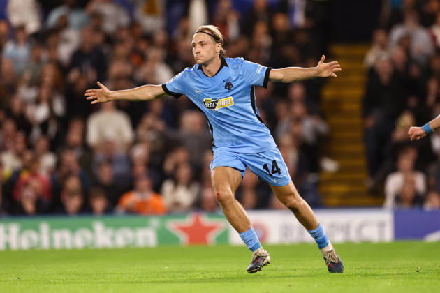Shakhtar Donetsk v AEK Athens 14 October 2026, London - UEFA Champions League - Shakhtar Donetsk v AEK Athens - Lovro Majer of AEK Athens celebrates their first goal - Photo: Jacques Feeney Offside. London UK Copyright: xJacquesxFeeneyx xOffsidexOffside