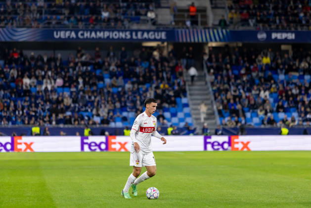 DÅ¾enan PejÄinovic of VfB Stuttgart seen during UEFA Champions league League phase game between teams of SK Slovan Bratislava and VfB Stuttgart (Dominika Kortvelyesiova Ball Raw Images) Bratislava Tehelne Pole stadium Slovakia Copyright: xDominikaxKortvelyesiovax DKOR6725