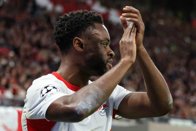 Deutschland: Fußball - UEFA Champions League - Saison 2026 - 2027, 2. Spieltag - RB Leipzig gegen PSV Eindhoven, Red Bull Arena (Leipzig): Ridle Baku (RB Leipzig, 17) Freude Copyright: xLucasxWalterx