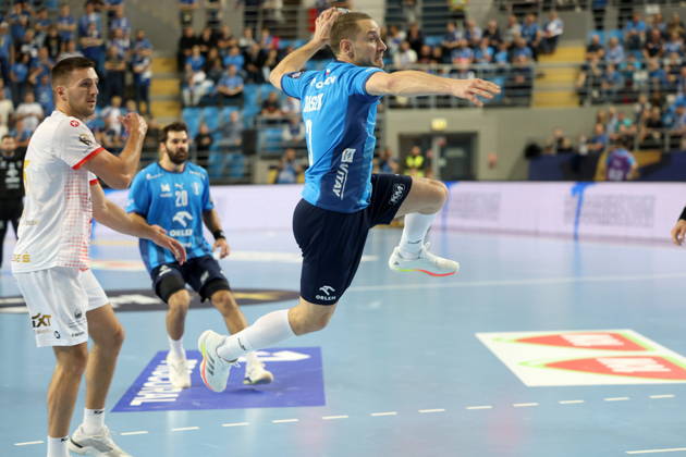 Plock 14.10.2026 Liga mistrzow pilka reczna mezczyzn faza grupowa sezon 2026 27 --- Group phase mens handball EHF Champions League Orlen Wisla Plock - HC Vardar 1961 Skopje Michal Daszek Fot. Marcin Solarz FotoPyK NEWSPIX.PL --- newspix.pl 