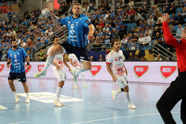 Plock 14.10.2026 Liga mistrzow pilka reczna mezczyzn faza grupowa sezon 2026 27 --- Group phase mens handball EHF Champions League Orlen Wisla Plock - HC Vardar 1961 Skopje Frederik Bjerre Fot. Marcin Solarz FotoPyK NEWSPIX.PL --- newspix.pl 