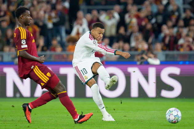 AS Roma v Real Madrid C.F. - UEFA Champions League 2026 27 League Phase MD2 Kylian Mbappe of Real Madrid CF in action during the AS Roma v Real Madrid C.F. - UEFA Champions League 2026 27 League Phase MD2 at Stadio Olimpico on October 14, 2026 in Rome, Italy Rome Stadio Olimpico Lazio Italy Copyright: xGiuseppexMaffiax 261014_UCL_Roma-RealMadrid_GM_00056