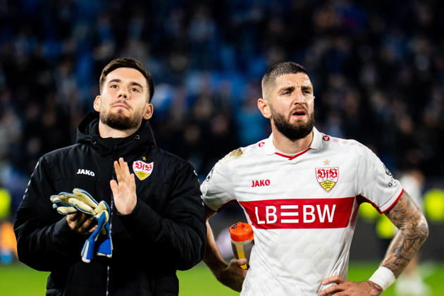 14.10.2026: Champions League, 2. Spieltag, Å K Slovan Bratislava vs. VfB Stuttgart im Å tadion TehelnÃ pole NarodnÃ½ futbalovÃ½ Å¡tadion Jeff Chabot (VfB) sieht erschöpft aus WICHTIGER HINWEIS: Gemäß den Vorgaben des DFB und der DFL ist es untersagt, in dem Stadion und oder vom Spiel angefertigte Fotoaufnahmen in Form von Sequenzbildern und oder videoähnlichen Fotostrecken zu verwerten bzw. verwerten zu lassen. Copyright: xJordyxFourgonx