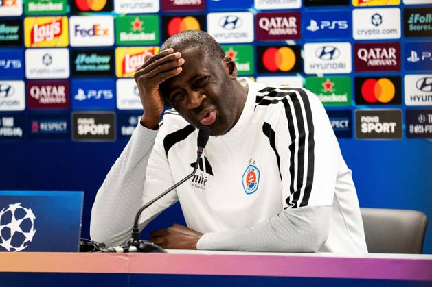 14.10.2026: Champions League, 2. Spieltag, Å K Slovan Bratislava vs. VfB Stuttgart im Å tadion TehelnÃ pole NarodnÃ½ futbalovÃ½ Å¡tadion Yaya TourÃ (Slovan) bei der Pressekonferenz nach dem Spiel WICHTIGER HINWEIS: Gemäß den Vorgaben des DFB und der DFL ist es untersagt, in dem Stadion und oder vom Spiel angefertigte Fotoaufnahmen in Form von Sequenzbildern und oder videoähnlichen Fotostrecken zu verwerten bzw. verwerten zu lassen. Copyright: xJordyxFourgonx