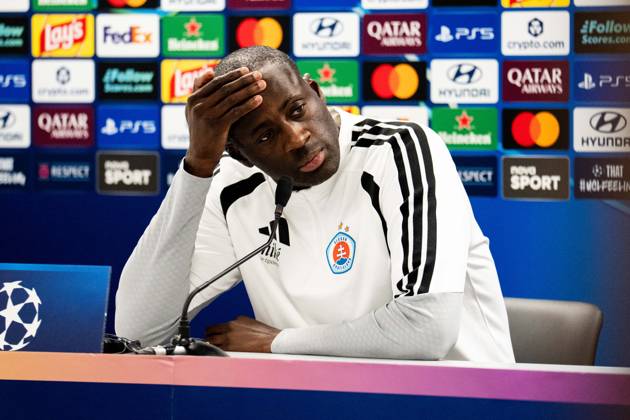 14.10.2026: Champions League, 2. Spieltag, Å K Slovan Bratislava vs. VfB Stuttgart im Å tadion TehelnÃ pole NarodnÃ½ futbalovÃ½ Å¡tadion Yaya TourÃ (Slovan) bei der Pressekonferenz nach dem Spiel WICHTIGER HINWEIS: Gemäß den Vorgaben des DFB und der DFL ist es untersagt, in dem Stadion und oder vom Spiel angefertigte Fotoaufnahmen in Form von Sequenzbildern und oder videoähnlichen Fotostrecken zu verwerten bzw. verwerten zu lassen. Copyright: xJordyxFourgonx