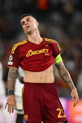 SOCCER - UEFA Champions League - AS Roma vs. Real Madrid Photo by IPA ABACAPRESS.COM89696674 - Gianluca Mancini of A.S. Roma is in action during the UEFA Champions League Matchday 2 soccer match between A.S. Roma and Real Madrid C.F. at the Olympic Stadium on October 14, 2026, in Rome, Italy. Rome Italy  Copyright: xIPAxSport ABACAx
