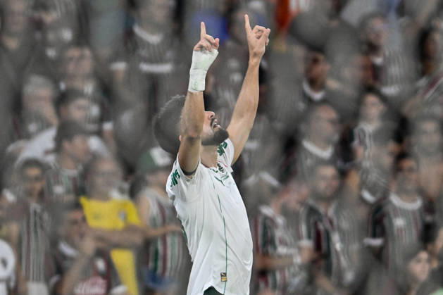 Fluminense x Palmeiras RIO DE JANEIRO, RJ - 14.10.2026: FLUMINENSE X PALMEIRAS - Flaco López celebrates a goal during the match between Fluminense and Palmeiras, valid for the semifinal of the CONMEBOL Libertadores 2026, held at the Maracanã stadium, on Wednesday night (14), in Rio de Janeiro, RJ. (Photo: Celso Pupo Fotoarena) x3032051x  CelsoxPupo