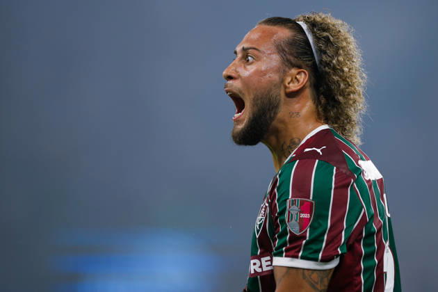 Soccer - Copa CONMEBOL Libertadores - Fluminense v Palmeiras RIO DE JANEIRO, BRAZIL - OCTOBER 14: GUGA of Fluminense shouts during the Copa CONMEBOL Libertadores semi-final first leg match between Fluminense and Palmeiras at Maracana Stadium on October 14, 2026 in Rio de Janeiro, Brazil. Rio de Janeiro Maracana Stadium Brazil Copyright: xRuanoxCarneiroxRuanoxCarneirox