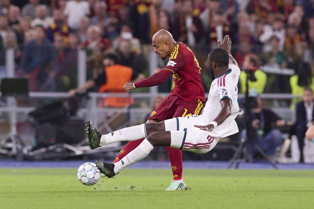 UEFA Champions League 2026 2027 - AS Roma vs Real Madrid CF in Rome, Italy - 14 Oct 2026 Donyell Malen (AS Roma) and Antonio Rudiger (Real Madrid CF) are seen in action during the UEFA Champions League 2026 2027 match between AS Roma and Real Madrid CF. Final score: AS Roma 3-4 Real Madrid CF. Rome Italy Copyright: xFedericoxTitonex xSOPAxImagesx Federico-Titone-1458795