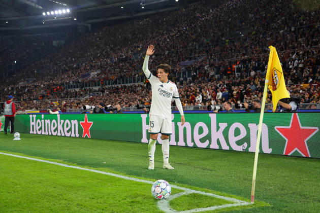 Europa Champions League 2026 27 between Roma vs Real Madrid Arda Güler of Real Madrid during the Champions League football match between AS Roma and FC Real Madrid at the Stadio Olimpico in Rome on October 14, 2026 Pictured: Roma stadio Olimpico Roma Italy Copyright: xFABIOxSASSOxFabioxSassox 7V8A9136