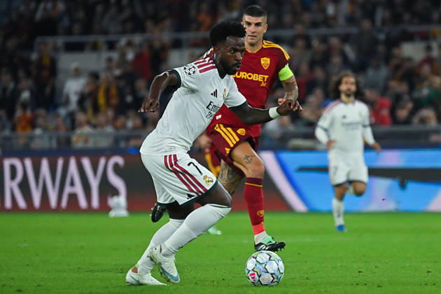 IPA89702957 - Vinicius Junior of Real Madrid during the Champions League group stage Matchday 2 game between Roma and Real Madrid at the Stadio Olimpico. Rome (Italy), October 14, 2026 Mattia Vian  Copyright: xMattiaxVian IPAxSportx xx IPA89702957 IPA89702957