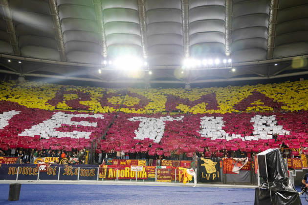 October 14, 2026, Roma, Roma, Italy: Supporters of AS Roma during the Champions League football match between AS Roma and FC Real Madrid at the Stadio Olimpico in Rome on October 14, 2026.Pictured: Roma Italy - ZUMAs236 20261014_aap_s236_181 Copyright: xFabioxSassox