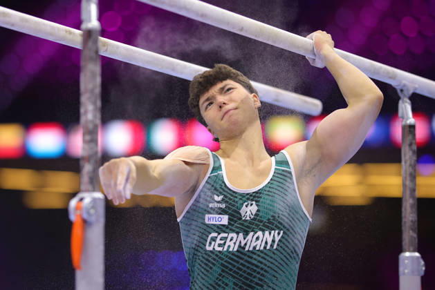 Radomyr Stelmakh, GER, during podiumtraining at 2026 Worlds in Rotterdam; 15 10 2026;