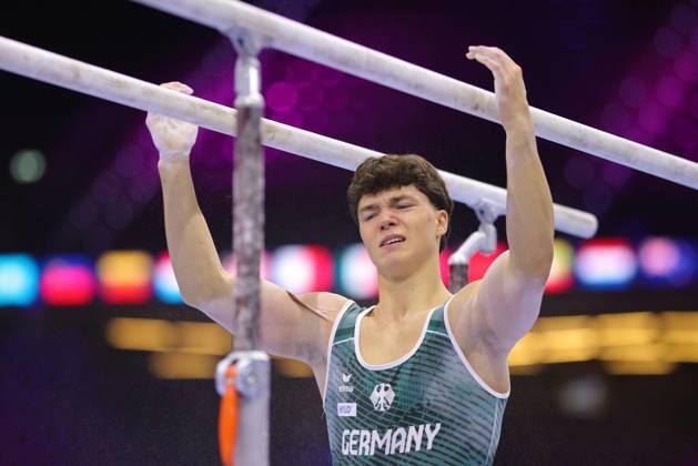 Radomyr Stelmakh, GER, during podiumtraining at 2026 Worlds in Rotterdam; 15 10 2026;