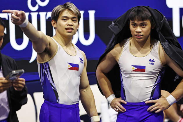Carlos Edriel Yulo, PHI, during podiumtraining at 2026 Worlds in Rotterdam; 15 10 2026;
