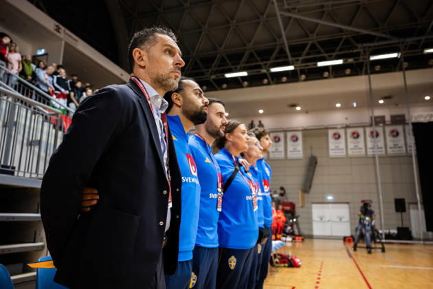 261015 Players of Hungary line up ahead of the FIFA Futsal World Cup qualifier match between Hungary and Sweden on October 15, 2026 in Nyiregyhaza. Photo: Bildbyran EXT BILDBYRÅN COP 18 XYA131 futsal landslaget hungary sverige national team, Nationalteam sweden bbeng vm-kval world cup qualifier ungern Copyright: BILDBYRANxEXT BB261015BB562