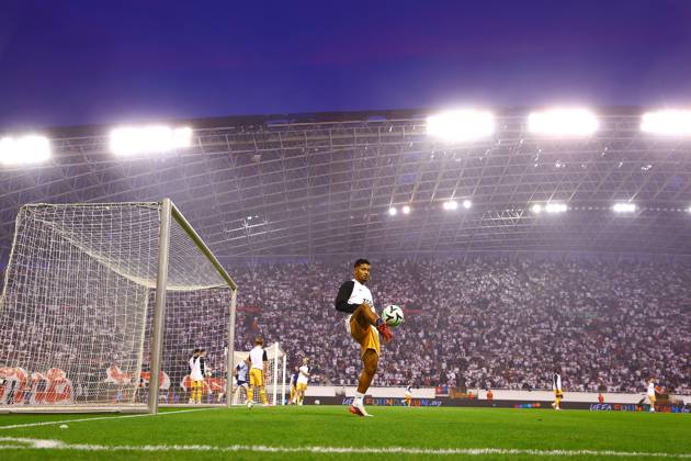 SPLIT, 15 10-2026, Poljud Stadium , season 2026 2027 , UEFA Conference League Football . Match between Hajduk Split and Ajax. Picture shows Marcos Leonardo Hajduk Split - Ajax  x208446004x Copyright: