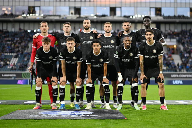 261015 AA Gent vs Aarhus Players of KAA Gent line up for a team picture during Matchday 2 in the 2026-2027 Uefa Conference League season - league phase between AA Gent and AGF Aarhus on October 15 , 2026 in Gent, Belgium. (Photo by Maarten Straetemans Isosport) Gent Belgium  Copyright: xMaartenxStraetemansx GENT-AARHUS_20261015_001