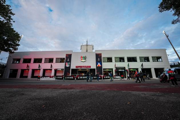 NIJMEGEN , 15-10-2026 , Stadium De Goffert , season 2026 2027 , UEFA Europa League football , match between NEC Nijmegen and Levski Sofia , picture shows stadium overview before the match in front of the stadium NEC - Levski Sofia  x208448158x Copyright: