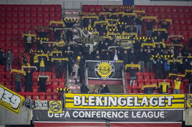 HELSINGBORG 2026-10-15 The home goal during the UEFA Conference League match between Mjällby AIF and Inter Club d™Escaldes at Olympia in Helsingborg on Thursday, October 15, 2026. HELSINGBORG SWEDEN x50090x