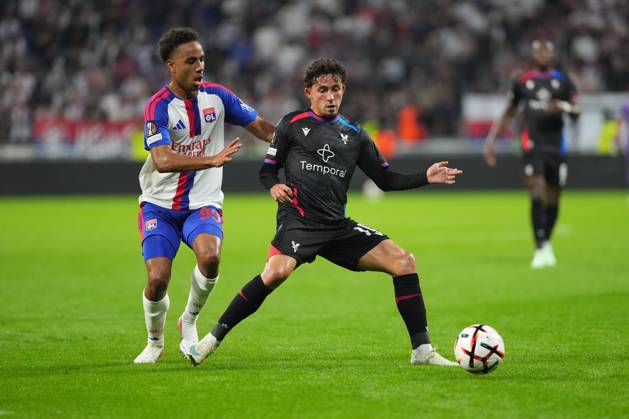 Yeremy Pino of Crystal Palace and Noah Nartey of Lyon Lyon v Crystal Palace, UEFA Europa League, Football, Groupama Stadium, Lyon, France - 15 Oct 2026Lyon Groupama Stadium France  Copyright: xDavexWinter Shutterstockx 17218159al
