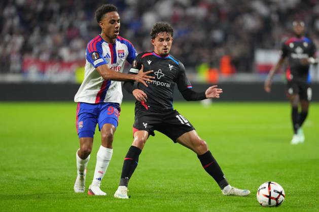 Yeremy Pino of Crystal Palace and Noah Nartey of Lyon Lyon v Crystal Palace, UEFA Europa League, Football, Groupama Stadium, Lyon, France - 15 Oct 2026Lyon Groupama Stadium France  Copyright: xDavexWinter Shutterstockx 17218159am