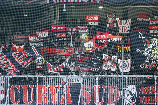 SOCCER - UEFA EL, RBS vs Milan SALZBURG,AUSTRIA,15.OCT.26 - SOCCER - UEFA Europa League, Red Bull Salzburg vs AC Milan. Image shows supporters of Milan.  GEPAxpictures xDavidxGeieregger