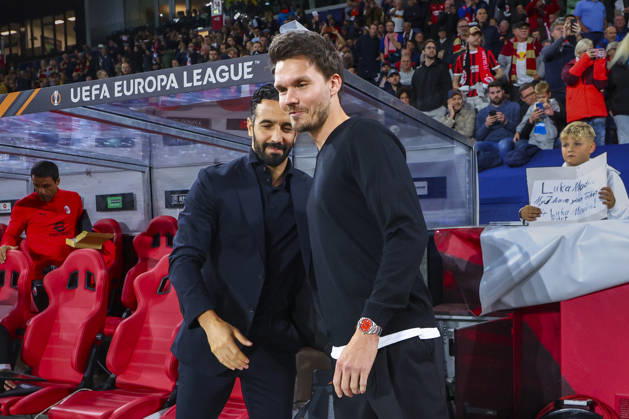 SOCCER - UEFA EL, RBS vs Milan SALZBURG,AUSTRIA,15.OCT.26 - SOCCER - UEFA Europa League, Red Bull Salzburg vs AC Milan. Image shows head coach Ruben Amorim (Milan) and head coach Danny Roehl (RBS).  GEPAxpictures xDavidxGeieregger