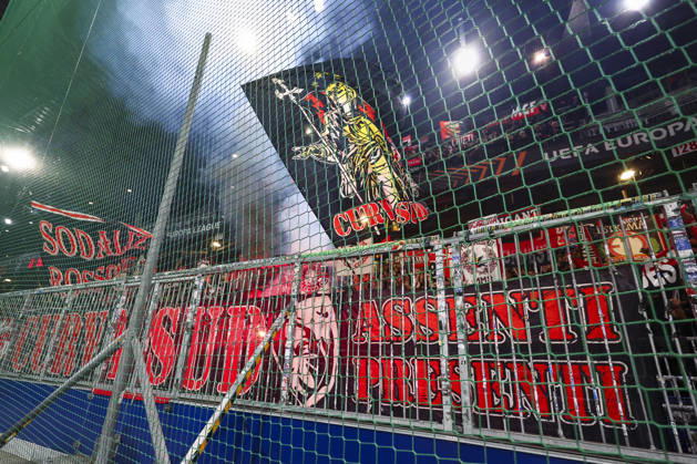 SOCCER - UEFA EL, RBS vs Milan SALZBURG,AUSTRIA,15.OCT.26 - SOCCER - UEFA Europa League, Red Bull Salzburg vs AC Milan. Image shows supporters of Milan.  GEPAxpictures xDavidxGeieregger