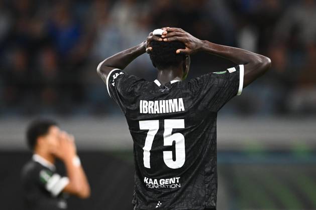 KAA Gent v AGF Aarhus - UEFA Conference League GENT, BELGIUM - OCTOBER 15 : Cisse Ibrahima forward of KAA Gent shows dejection after missing an opportunity during the UEFA Conference League 2026 27 League Phase matchday 1 match between KAA Gent and AGF Aarhus on October 15, 2026 in Gent, Belgium, 15 10 2026 Gent Belgium  Copyright: xGvgx