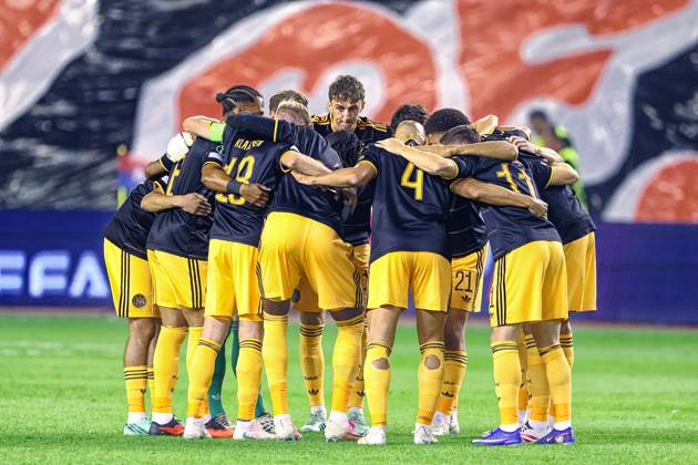 SPLIT, 15 10-2026, Poljud Stadium , season 2026 2027 , UEFA Conference League Football . Match between Hajduk Split and Ajax. Picture shows group huddle Hajduk Split - Ajax  x208448666x Copyright: