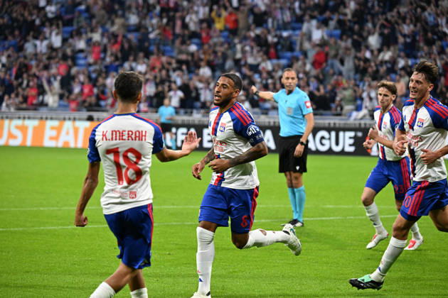Football : Olympique Lyonnais v Crystal Palace - UEFA Europa League 15 10 2026 Corentin TOLISSO of Lyon scoring goal during the second leg of the UEFA Europa League 2025 26 quarter-final between Olympique Lyonnais and Crystal Palace , England, at the Groupama Stadium in Décines-Charpieu, Lyon, on October 15, 2026 LYONFrance  Copyright: xMouradxAllilix