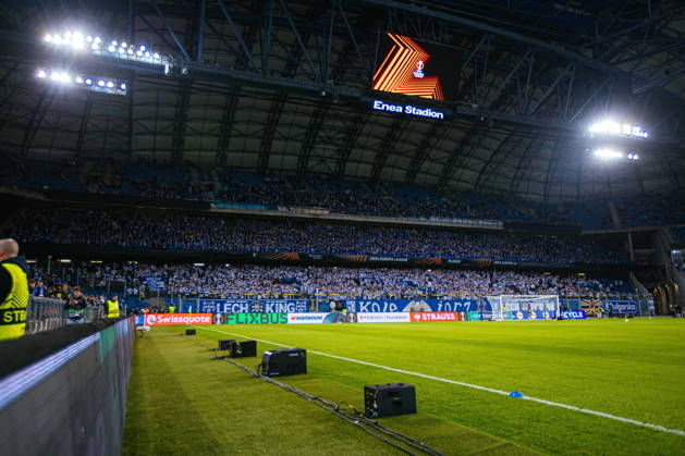 Poznan 15.10.2026. Football UEFA Europa League match between Lech Poznan and Bayer Leverkusen in Poznan, Poland --- Mecz pilka nozna UEFA Europa League Lech Poznan - Bayer Leverkusen w Poznaniu Persons Shown : Lech Poznan Kibice Fot. Arkadiusz Wisniewski Arena Akcji NEWSPIX.PL --- newspix.pl 