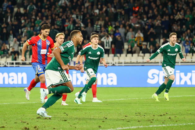 Panathinaikos F.C. v FK Borac Banja Luka UEFA Europa Conference League Cyril Dessers of Panathinaikos F.C. celebrates scoring a goal during the UEFA Europa Conference League match at Olympic Stadium, Athens 15 10 2026 UK Newspapers OUT Copyright: xYannisxHalasx FIL-24071-0039