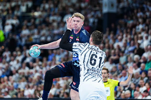 Haukur Thrastarson (Rhein-Neckar Löwen, 25), Hendrik Pekeler (THW Kiel, 61) GER, THW Kiel vs. Rhein-Neckar Löwen, Handball, 1. Bundesliga, Spieltag 9, Saison 2026 2027, 15.10.2026 GER, THW Kiel vs. Rhein-Neckar Löwen, Handball, 1. Bundesliga, Spieltag 9, Saison 2026 2027, 15.10.2026 Kiel Copyright: xEibner-Pressefoto MarcelxvonxFehrnx EP_MFN