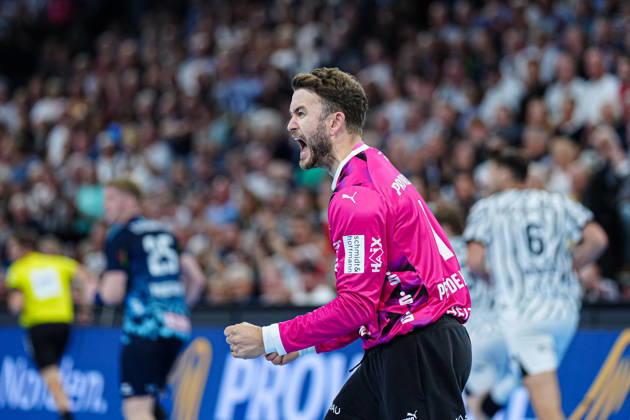 Jubel nach Parade Gonzalo Perez de Vargas (THW Kiel, 01) GER, THW Kiel vs. Rhein-Neckar Löwen, Handball, 1. Bundesliga, Spieltag 9, Saison 2026 2027, 15.10.2026 GER, THW Kiel vs. Rhein-Neckar Löwen, Handball, 1. Bundesliga, Spieltag 9, Saison 2026 2027, 15.10.2026 Kiel Copyright: xEibner-Pressefoto MarcelxvonxFehrnx EP_MFN