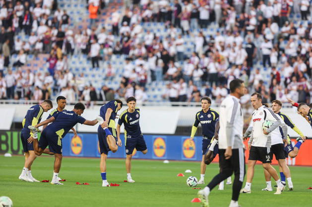 UEFA Conference League HNK Hajduk Split v AFC Ajax Hajduk Split players warm up before the UEFA Conference League 2026 27 League Phase MD1 match between HNK Hajduk Split and AFC Ajax at Stadion Poljud on October 15, 2026 in Split, Croatia.  IvanaxIvanovic PIXSELL