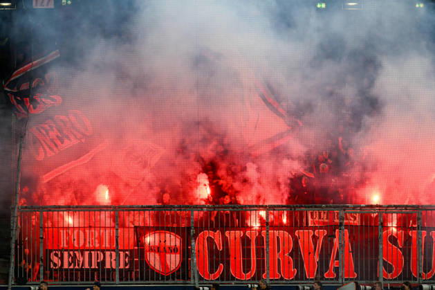 SALZBURG, AUSTRIA - OCTOBER 15: Fans of AC MIlan during the UEFA Europa League 2026 27 League Phase MD2 match between FC Salzburg and AC Milan at Stadion Salzburg on October 15, 2026 in Salzburg, Austria. Copyright: xFranzxKirchmayrx xSPPx Sportspressphoto_SPR257028