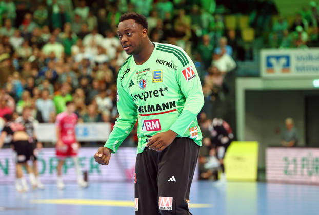 15.10.2026, xovx, Handball Opel Handball Bundesliga, HSG Wetzlar - HC Erlangen Jubel bei Rubens Pierre (HC Erlangen) Wetzlar Buderus-Arena Hessen Deutschland (DE)