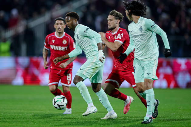 Football - UEFA Conference League - Round 1 - PFC CSKA Sofia - AS Monaco - 15.10.2026 Stanis Idumbo, 17 of AS Monaco FC during UEFA Conference League - Round 1 match between PFC CSKA Sofia and AS Monaco at Vasil Levski Stadium in Sofia, Bulgaria, on October 15th, 2026 in Sofia, Bulgaria. Bulgaria Copyright: xYulianxTodorovx