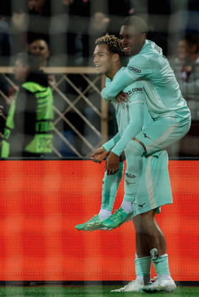 CSKA vs AS Monaco - UEFA Conference League SOFIA, BULGARIA-OCTOBER 15: Paris Brunner (L) of AS Monaco and Ansu Fati (R) of AS Monaco celebrate goal for 0-1 during the UEFA Conference League - League Phase, Matchday 1 between teams of CSKA and AS Monaco at Vasil Levski National Stadium in Sofia, Bulgaria, 15 October 2026. Borislav Troshev Anadolu Sofia Bulgaria. Editorial use only. Please get in touch for any other usage.  Copyright: x2026xAnadoluxBorislavxTroshevx