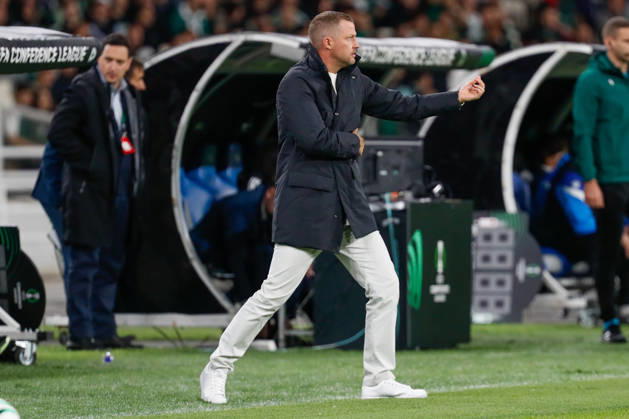 Panathinaikos F.C. v FK Borac Banja Luka UEFA Europa Conference League Jacob Neestrup Manager of Panathinaikos F.C. gives instructions to his players during the UEFA Europa Conference League match at Olympic Stadium, Athens 15 10 2026 UK Newspapers OUT Copyright: xYannisxHalasx FIL-24071-0049